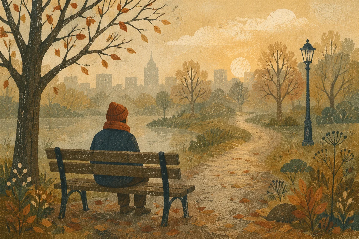 Quiet Contemplation on a Park Bench