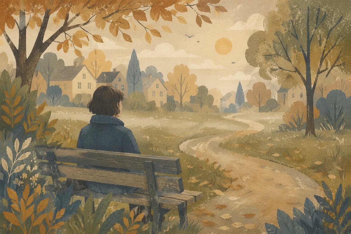 Solitary Reflection on a Park Bench