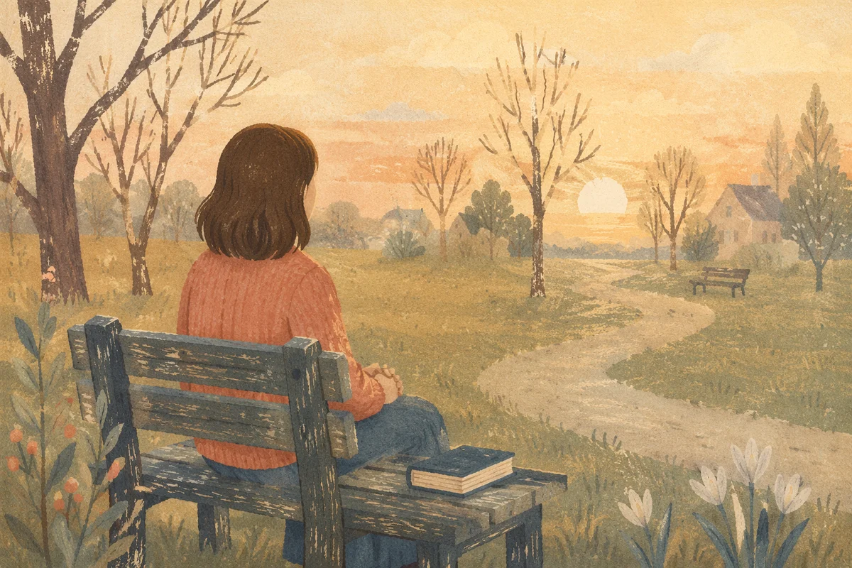 Solitary Prayer on a Park Bench