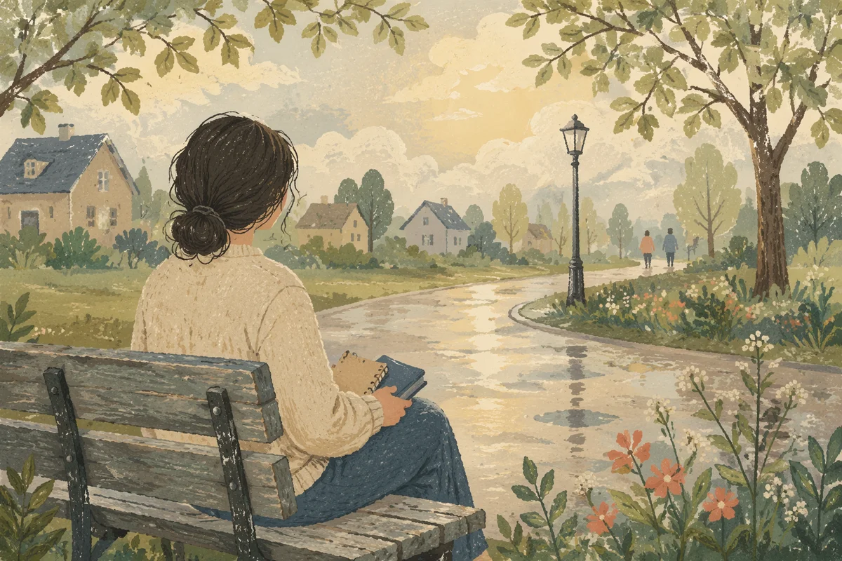 Solitary Park Bench Prayerful Contemplation