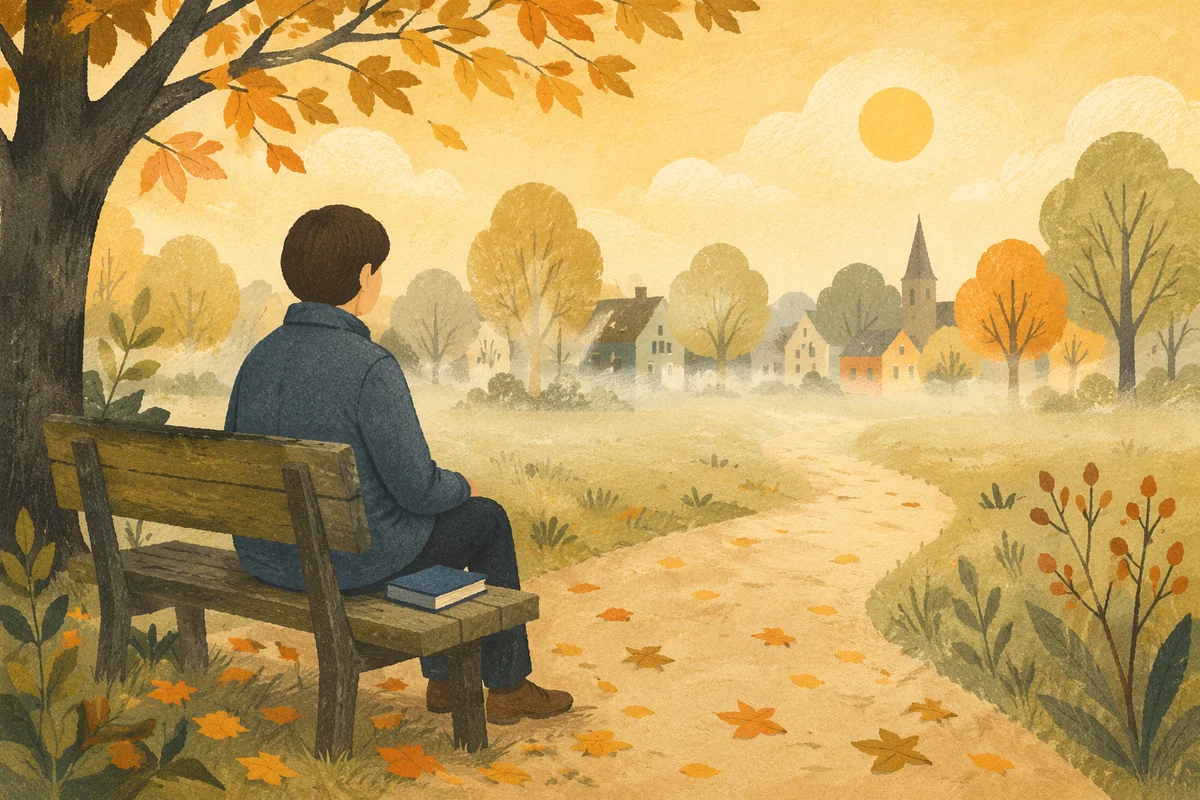 Contemplative Morning on a Park Bench