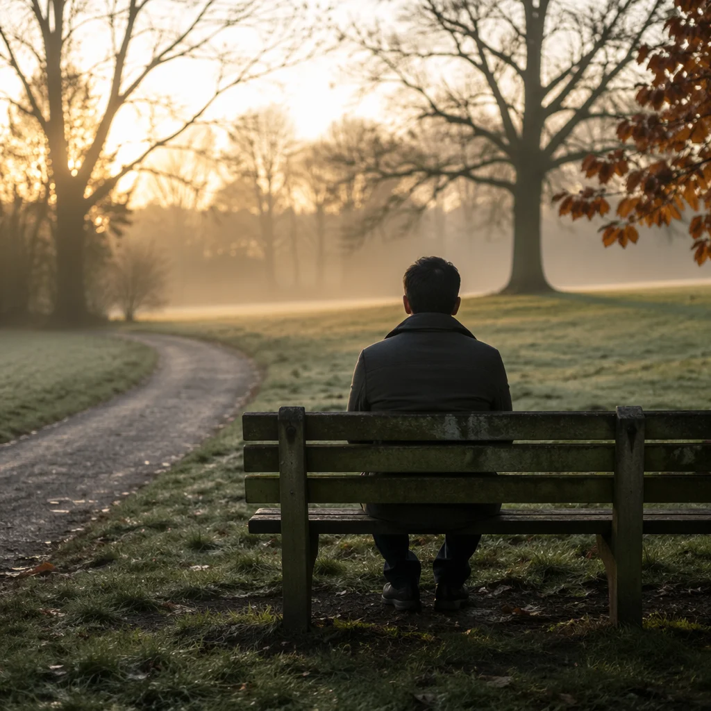 Solitary Morning Prayer on Park Bench