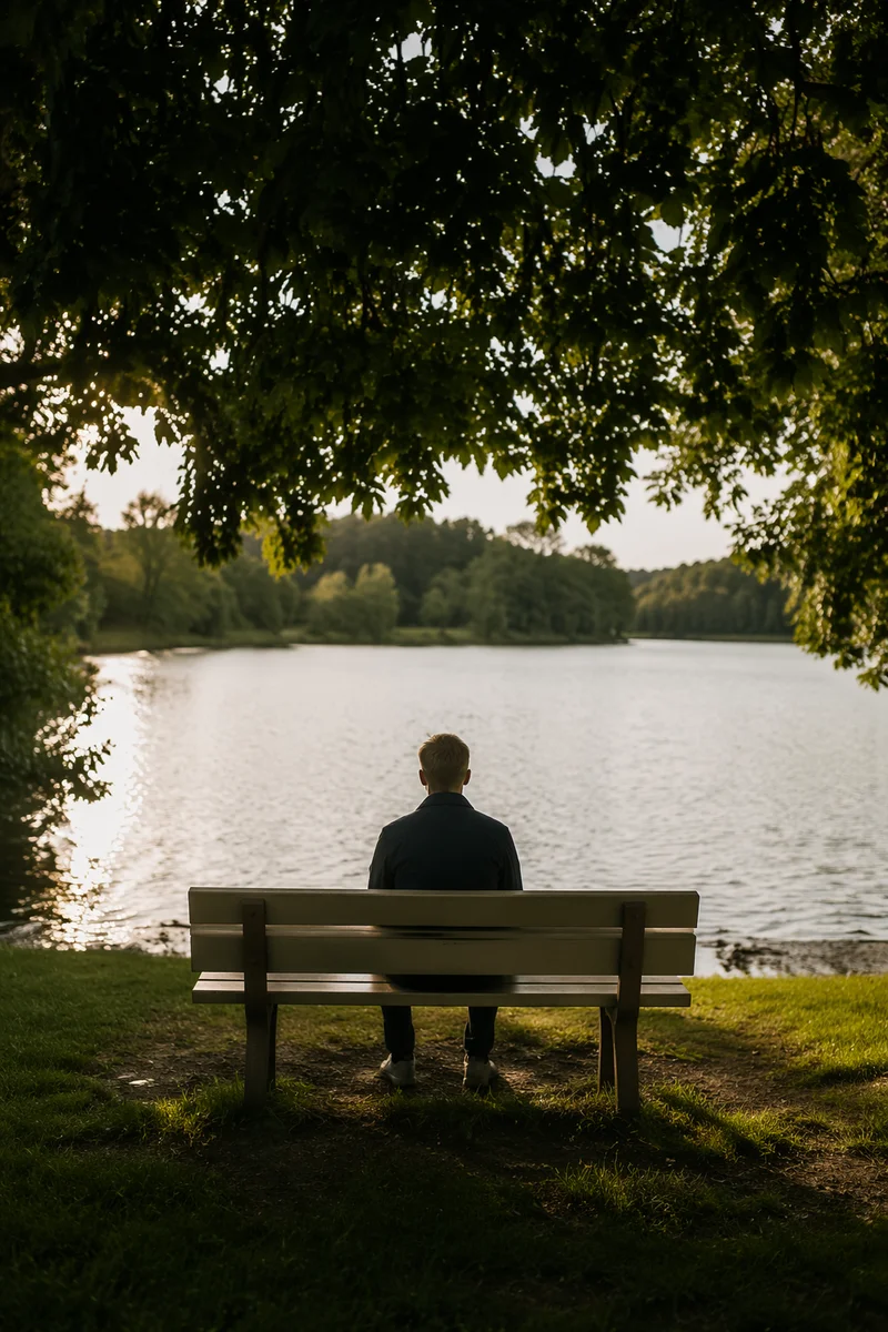 Solitary Reflection by a Peaceful Lakeside