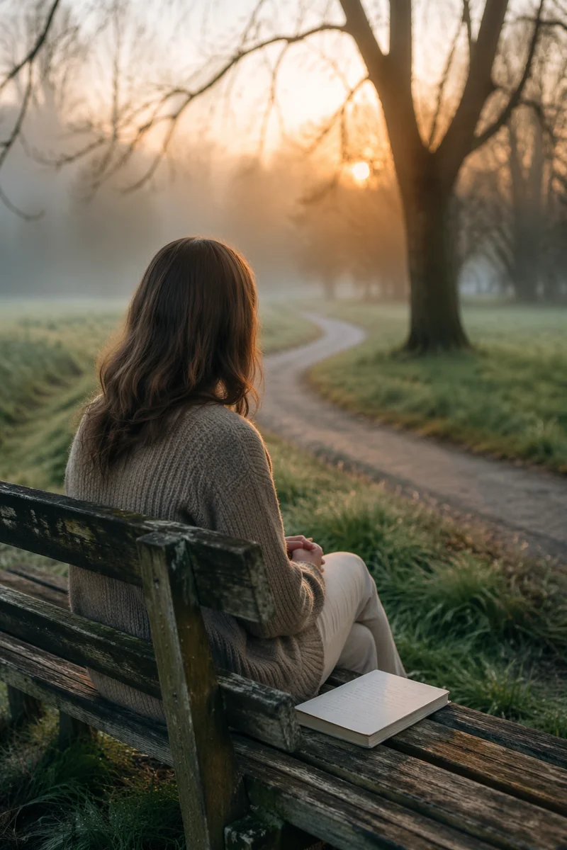 Quiet Morning Prayer on Park Bench