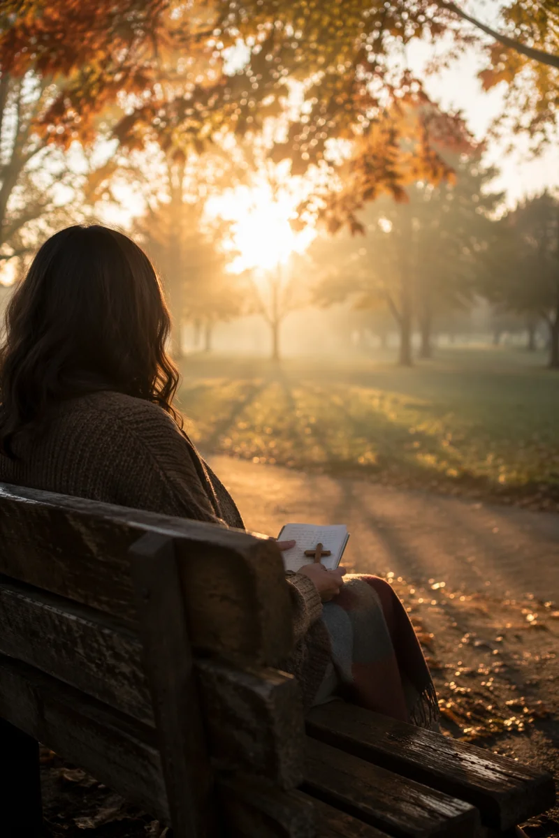 Quiet Prayer on an Autumn Park Bench
