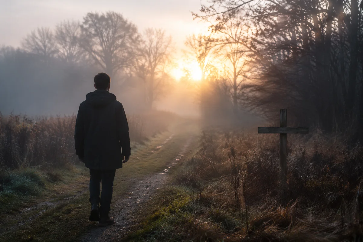 Walking Through Fog Toward Golden Hope