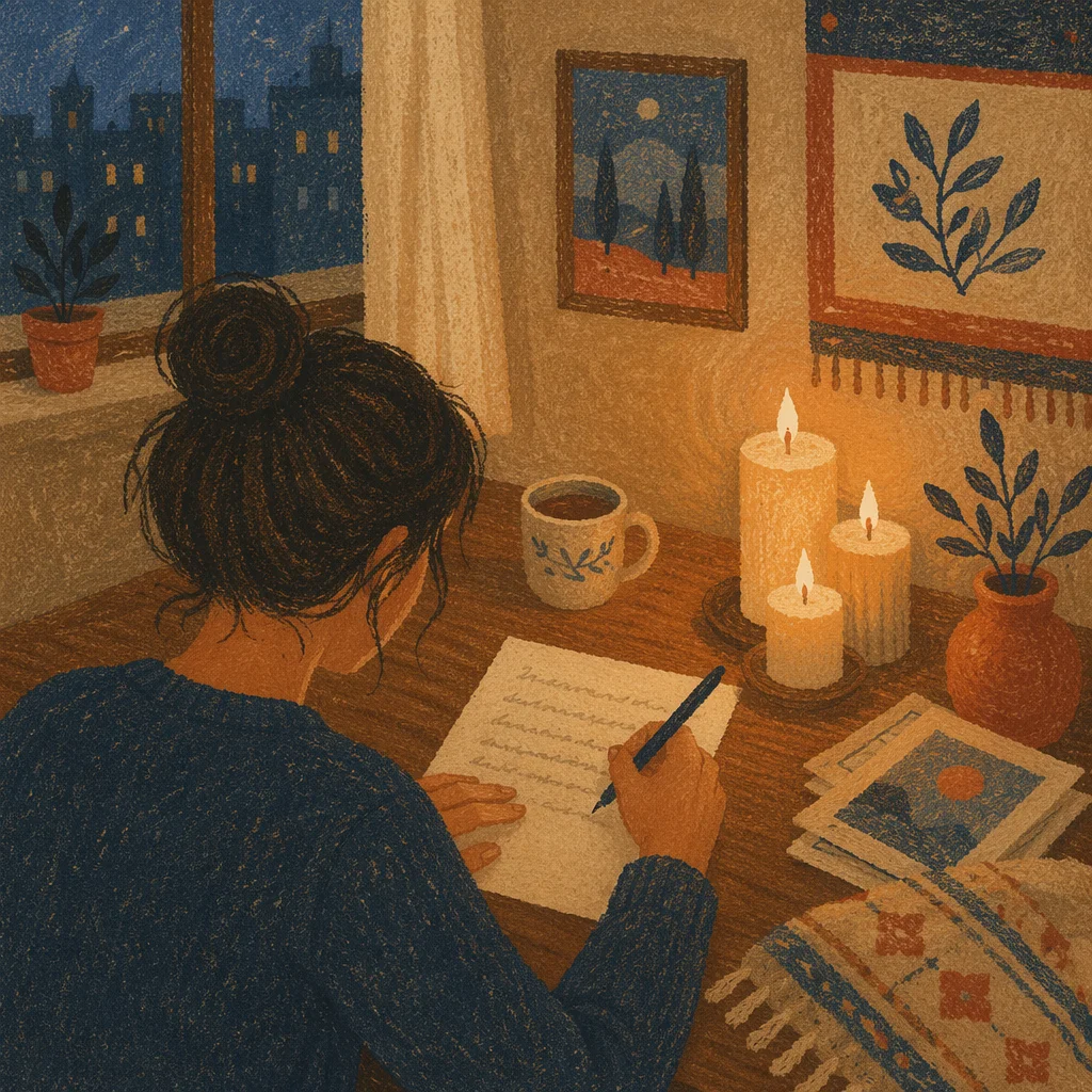 Writing a Letter by Candlelight
