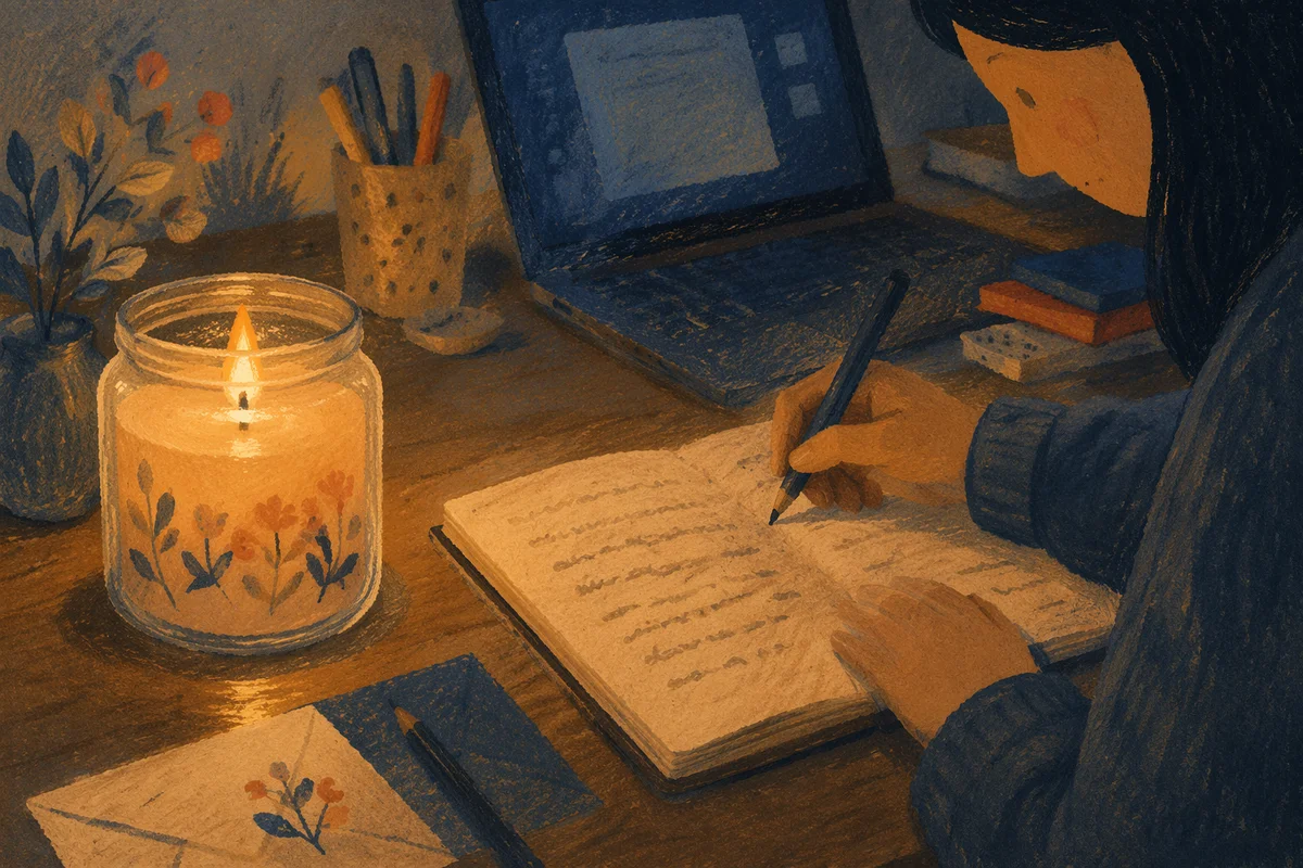 Writing a Letter by Candlelight