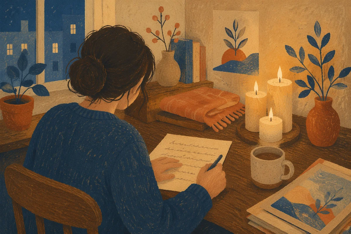 Writing a Letter by Candlelight