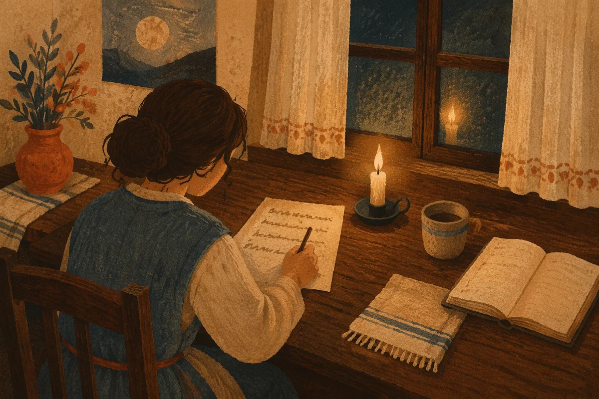 Quiet Letter Writing by Candlelight