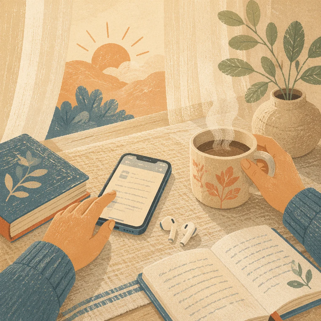 Morning Table with Phone and Coffee