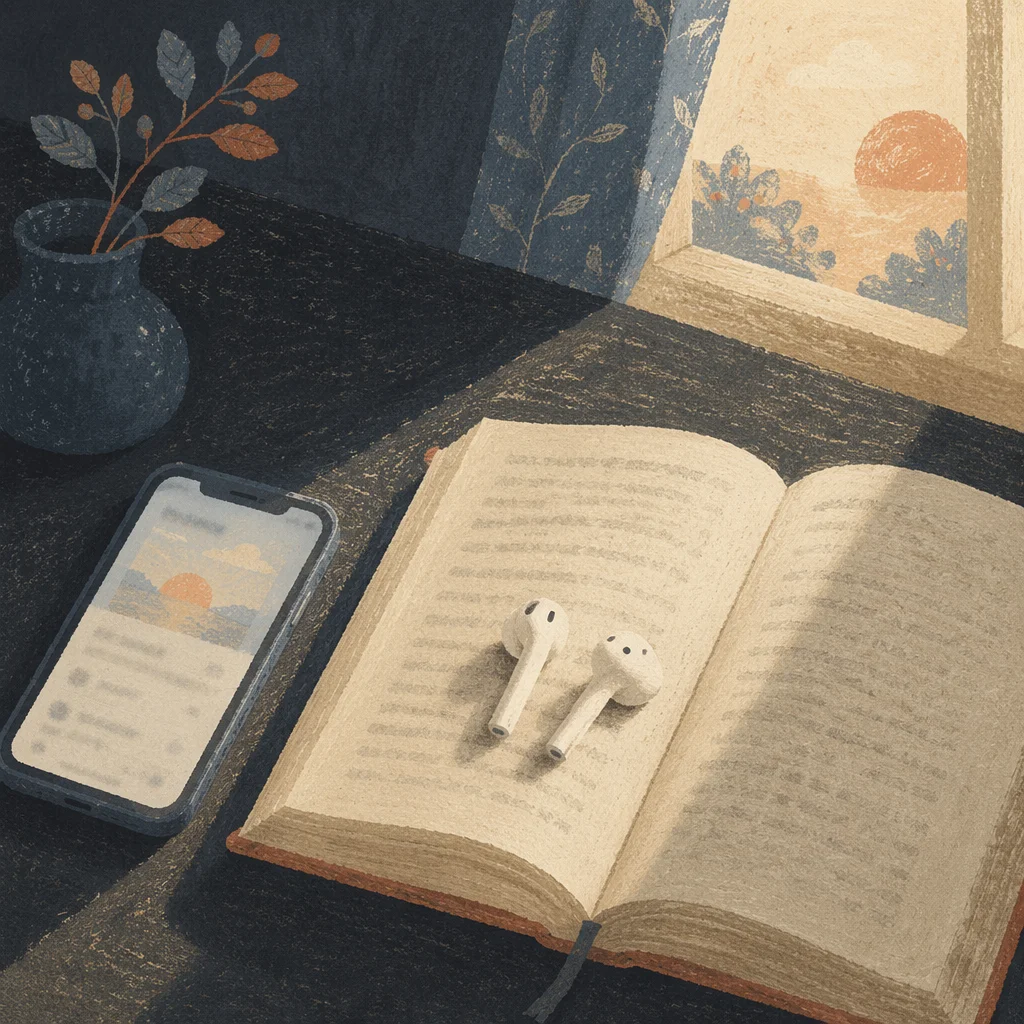 Morning Bible App Devotion with Earbuds