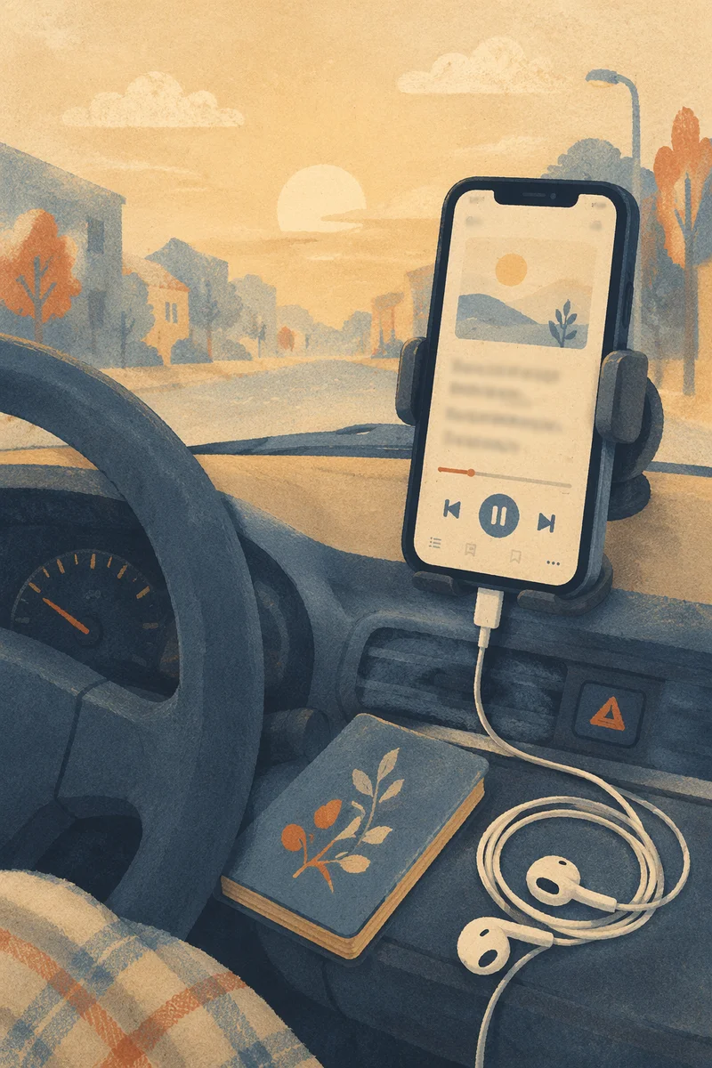 Morning Bible App Devotion in Car
