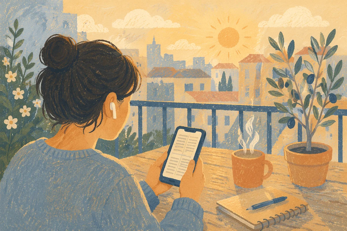 Quiet Morning Balcony Reading Scene