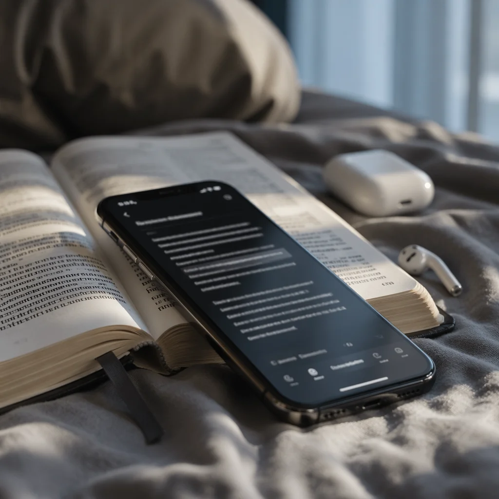 Morning Bible App with Earbuds Devotion