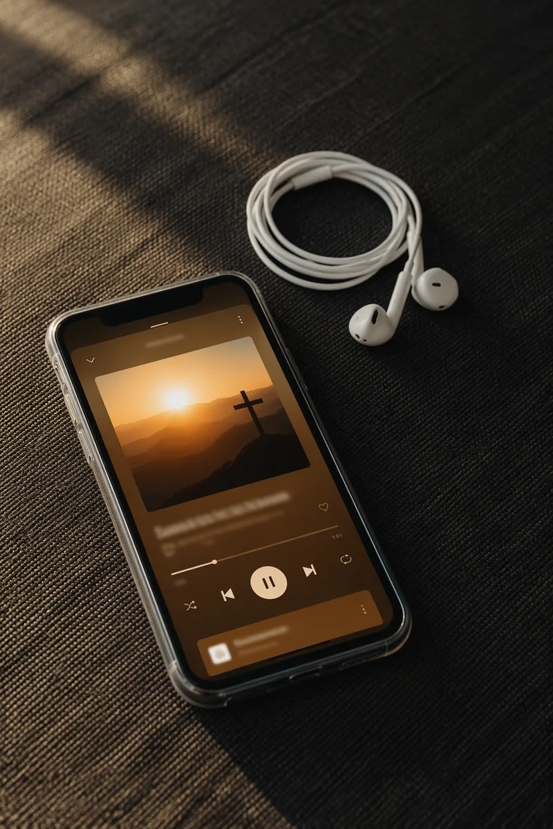 Morning Bible App with Earbuds