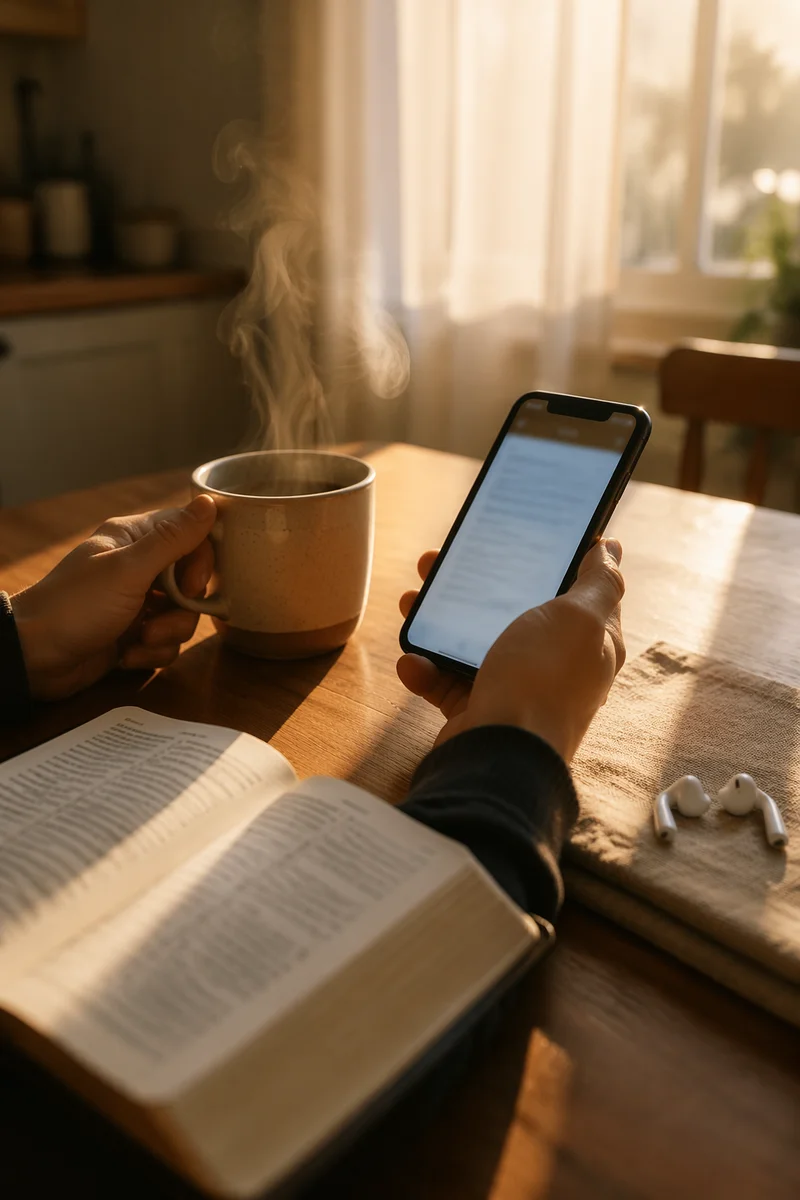 Morning Bible App by Coffee Mug