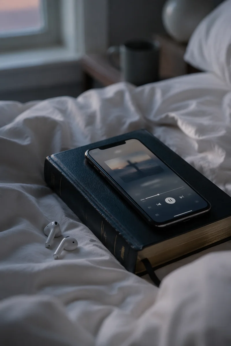 Quiet Morning Bible App by Bedside