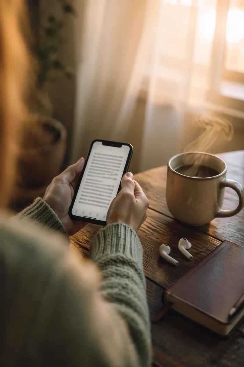 Morning Bible App with Earbuds