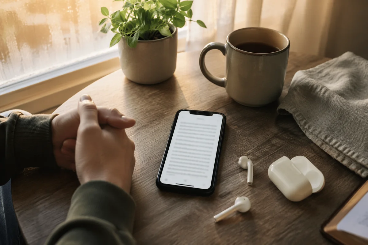 Morning Devotion With Bible App and Earbuds