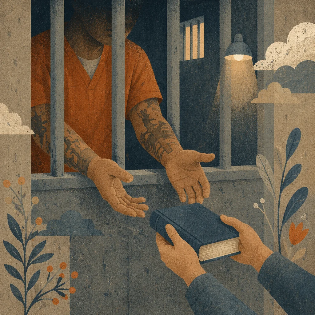 Hands Reaching Through Prison Bars