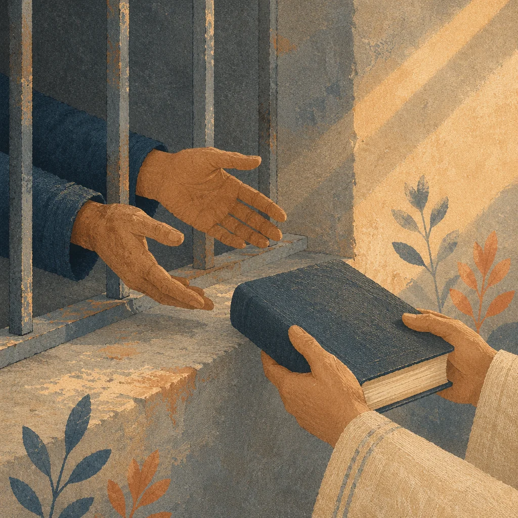 Hands Reaching Through Prison Bars