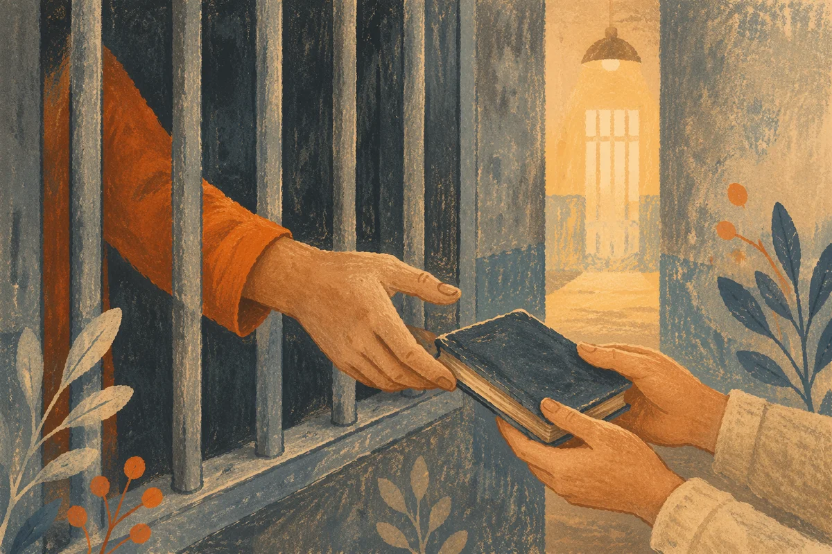 Hands Reaching Through Prison Bars