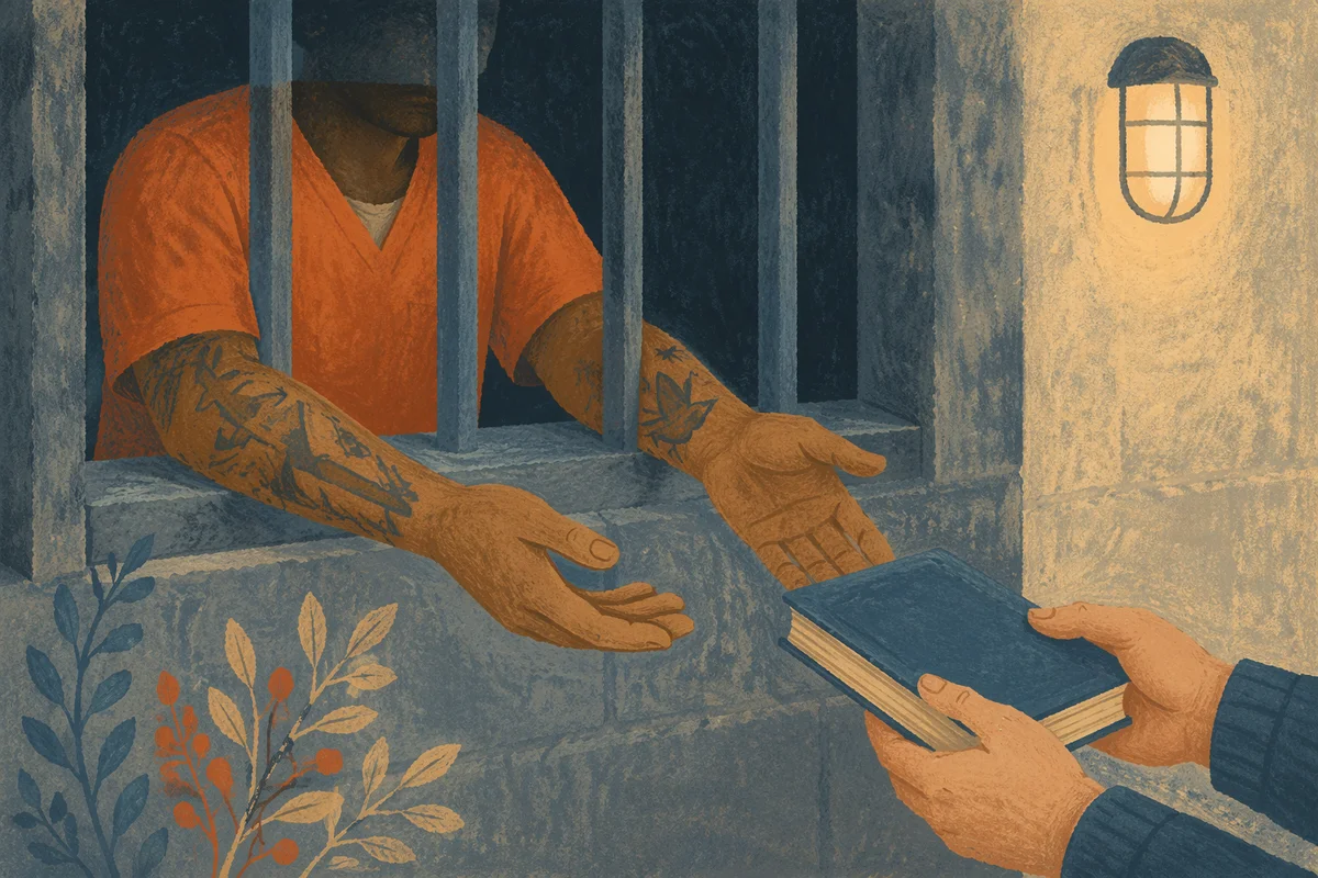 Hands Reaching Through Prison Bars