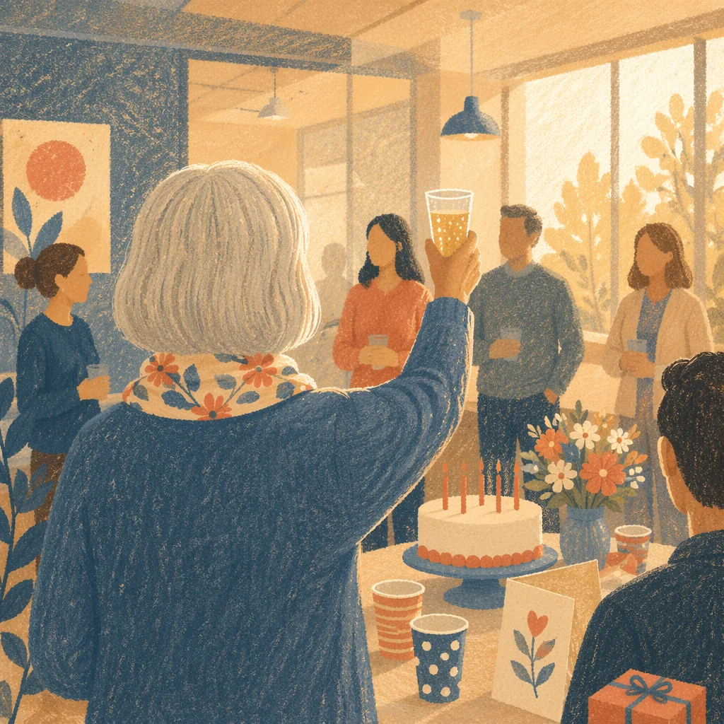 Warm Office Retirement Party Golden Hour