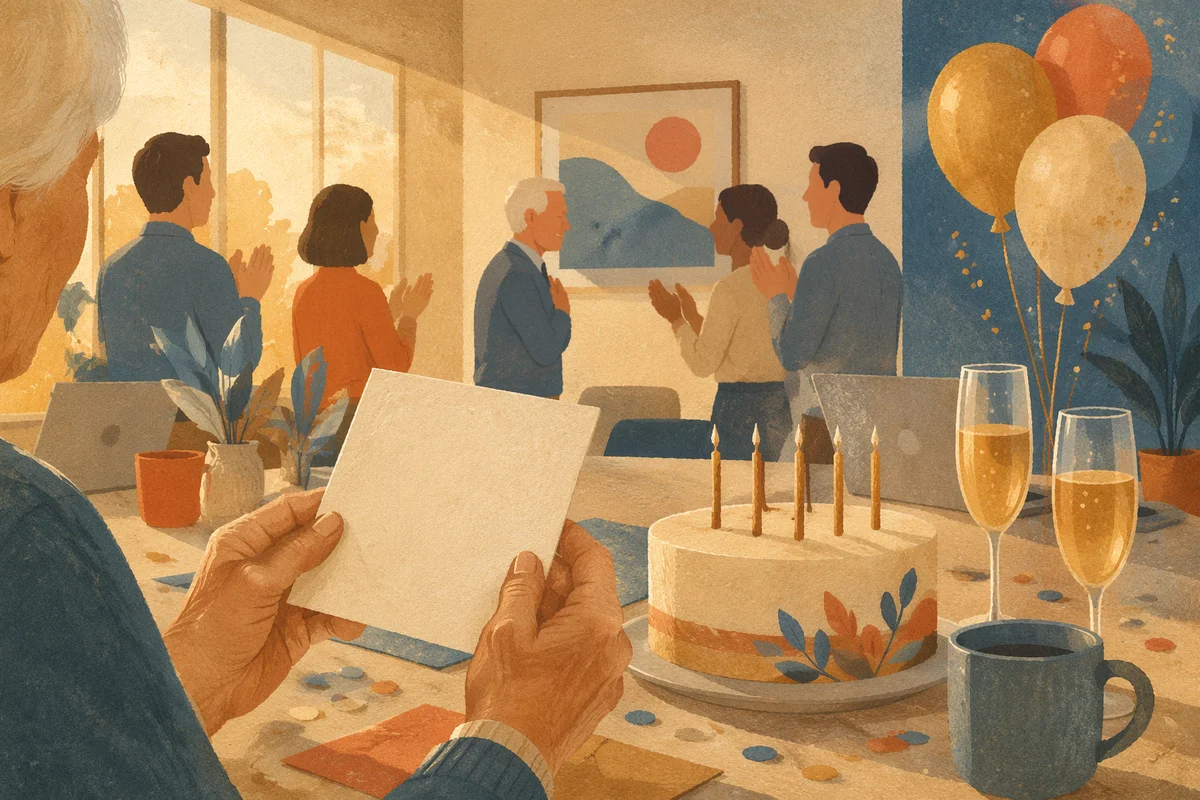 Office Retirement Party with Golden Decor