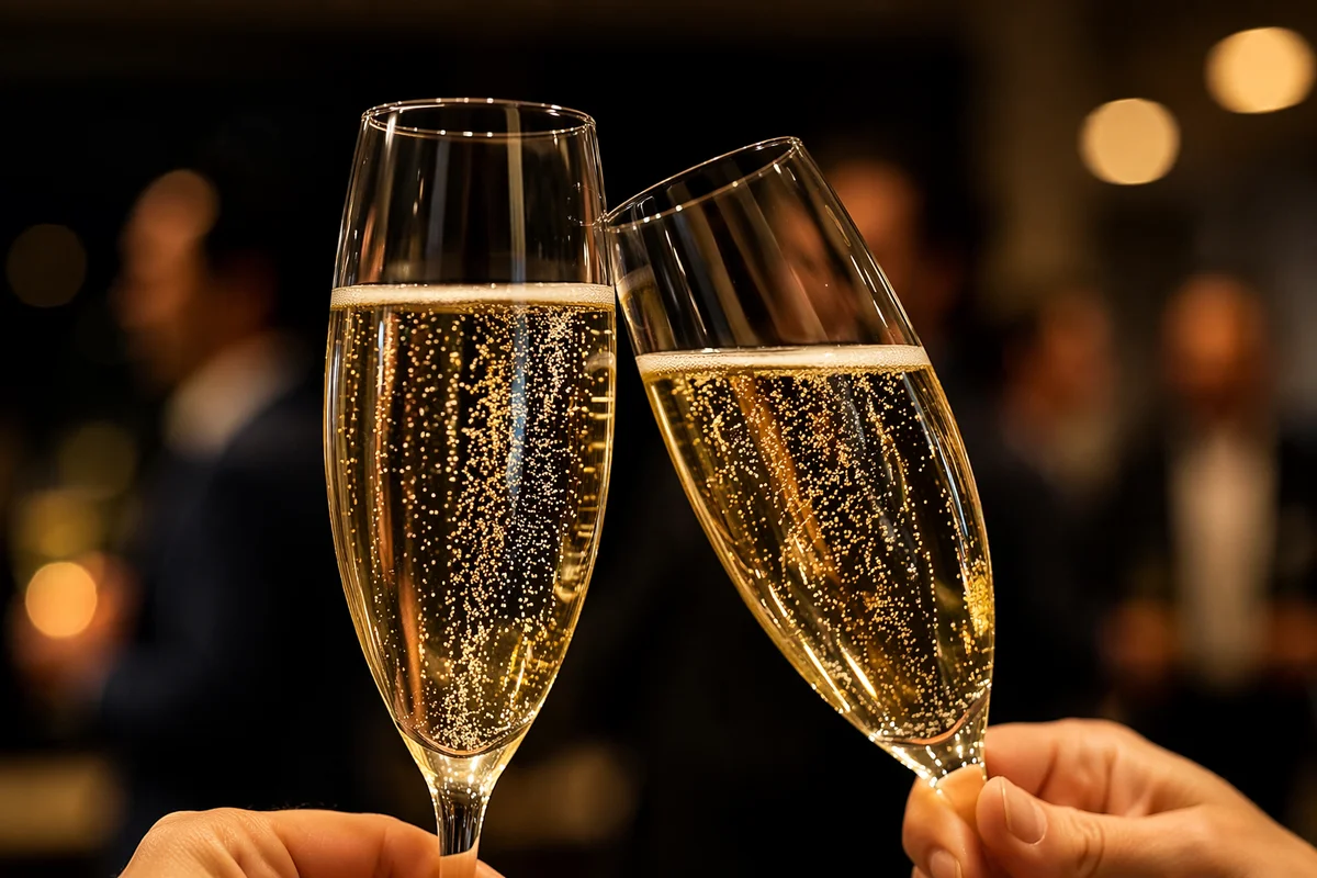 Elegant Retirement Toast in Golden Office Light
