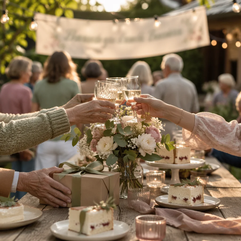 Warm Backyard Retirement Celebration Banner Scene