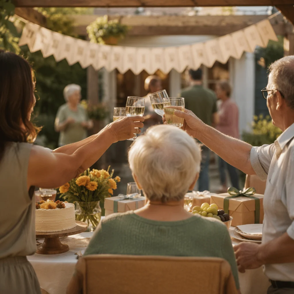 Warm Backyard Retirement Celebration Banner Scene
