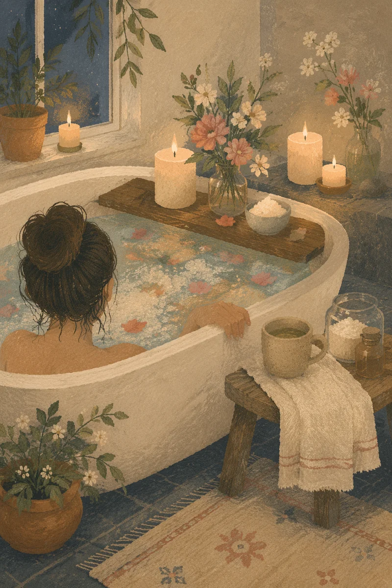 Serene Self Care Bath with Candles
