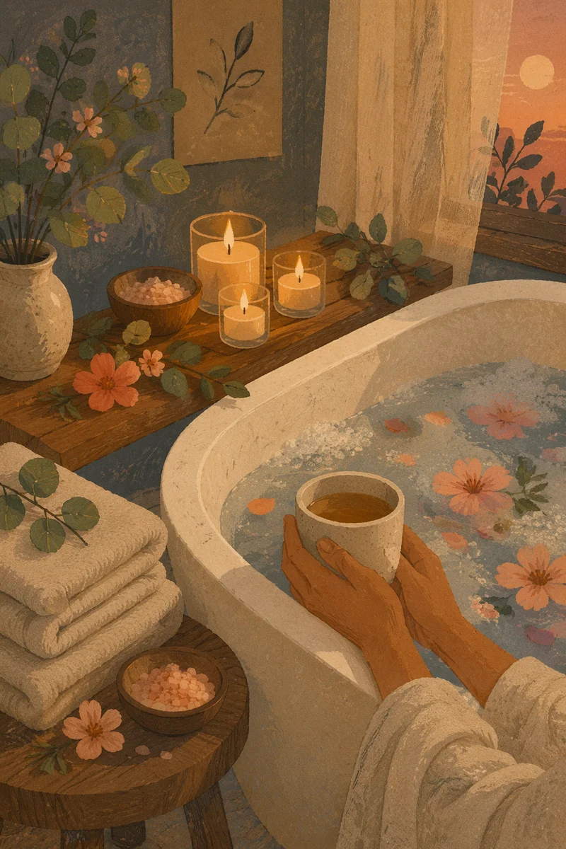 Serene Self Care Bath with Candles