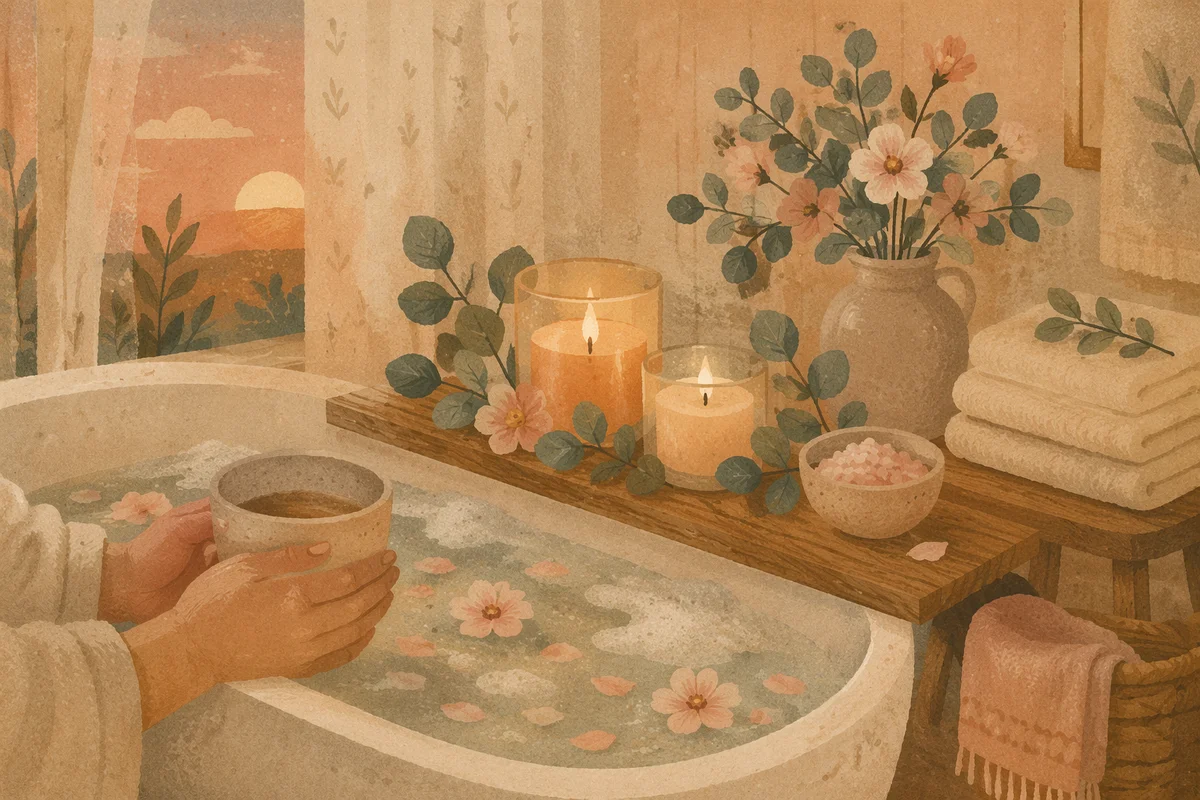 Serene Self Care Bath with Candles