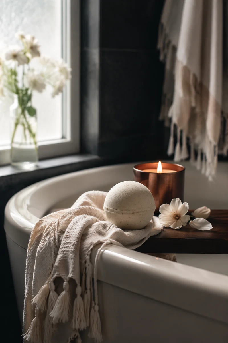Calming Self Care Bath with Candles