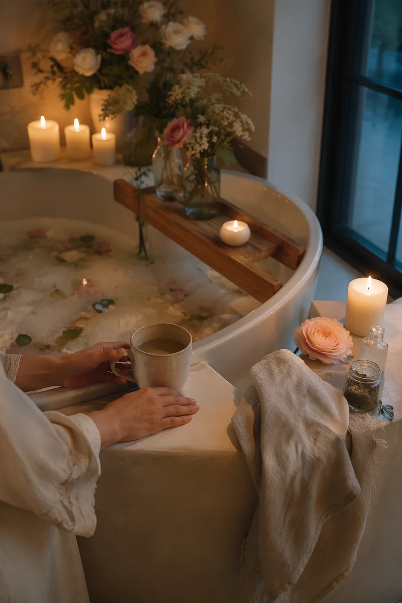 Serene Self Care Bath with Candles