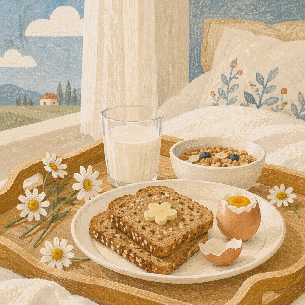 Slow Living Breakfast Tray with Daisies