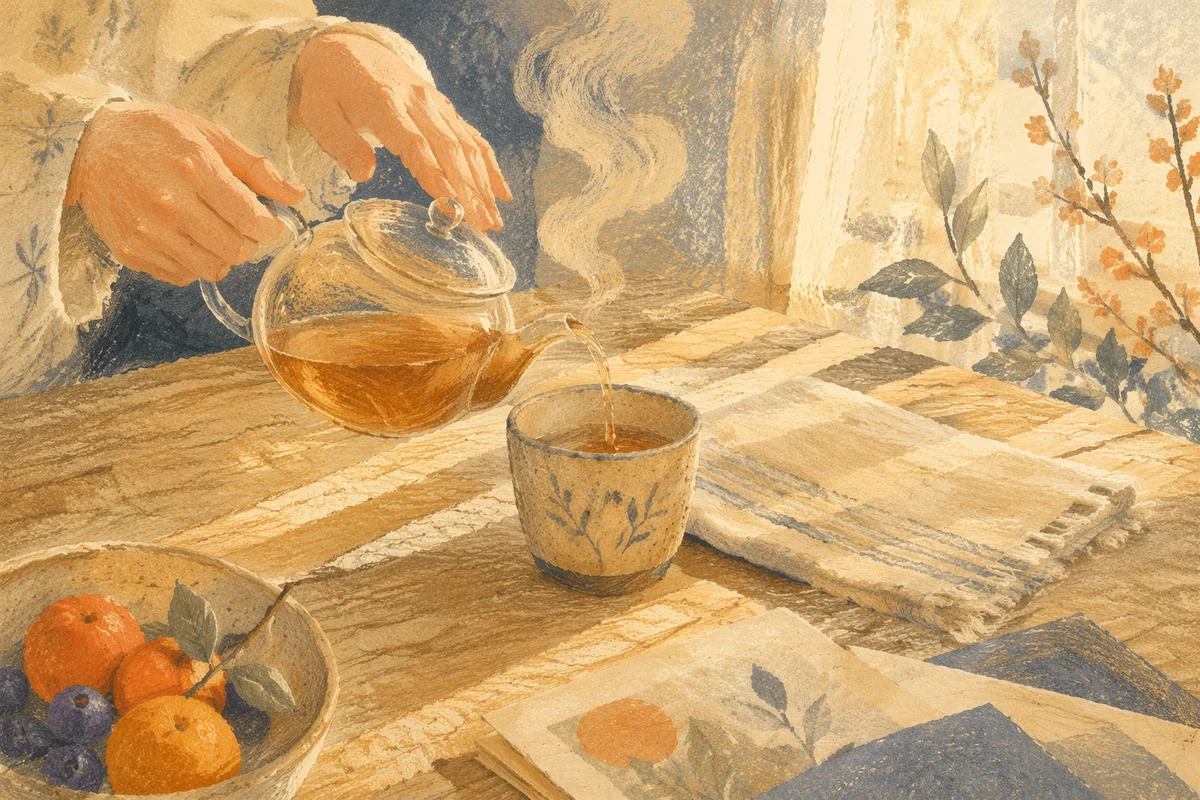 Quiet Morning Tea Ritual in Sunlight