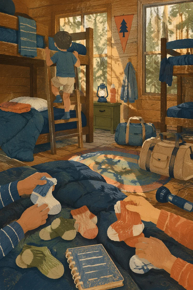 Cozy Summer Camp Cabin Bunk Beds