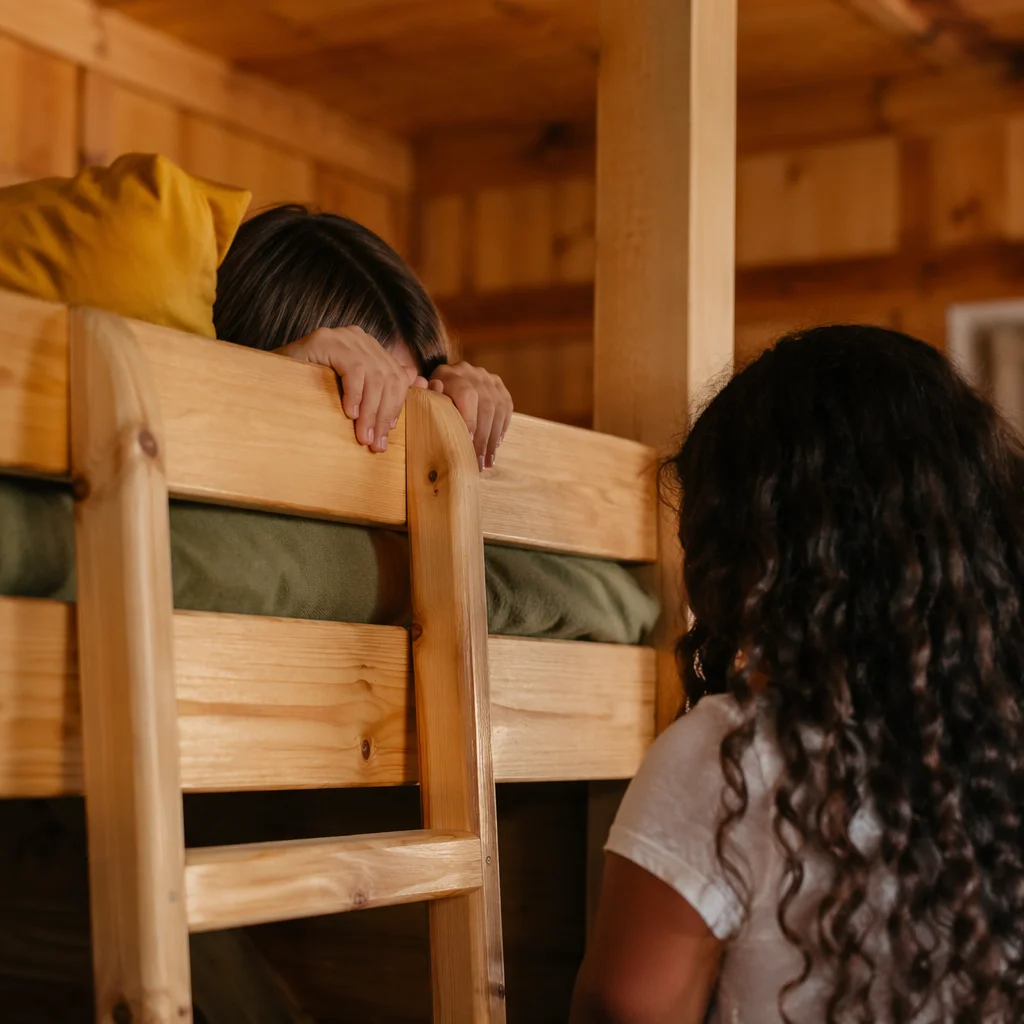 Cozy Summer Camp Cabin Bunk Bed Morning
