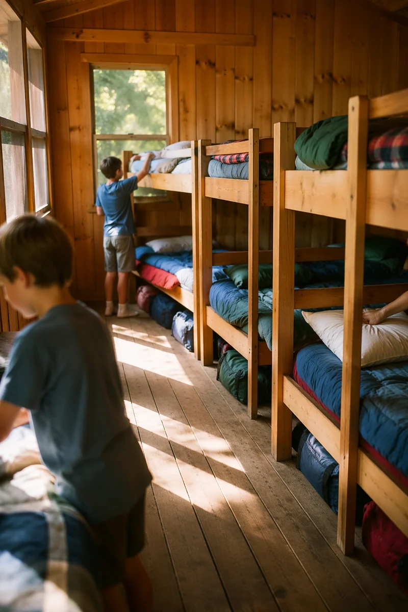 Rustic Summer Camp Cabin Bunk Room