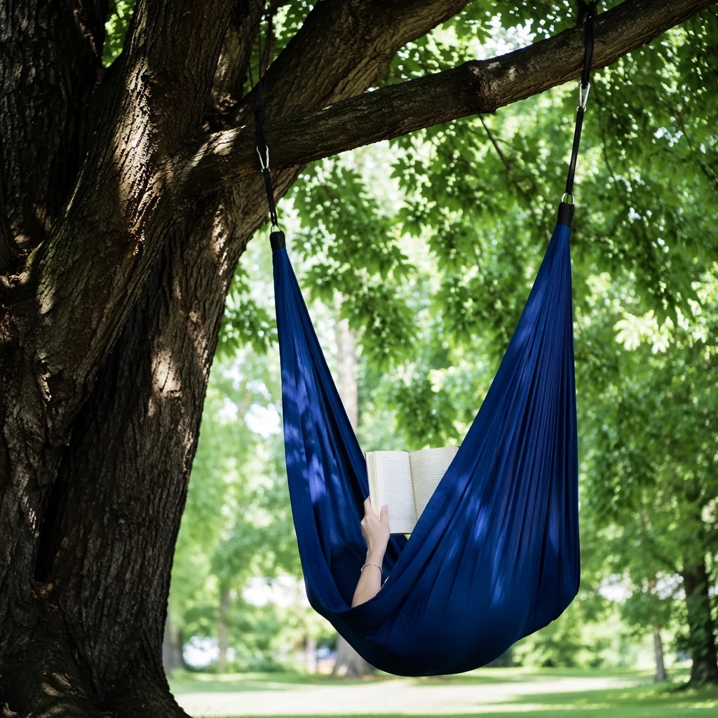 Peaceful Summer Hammock Reading Under Trees