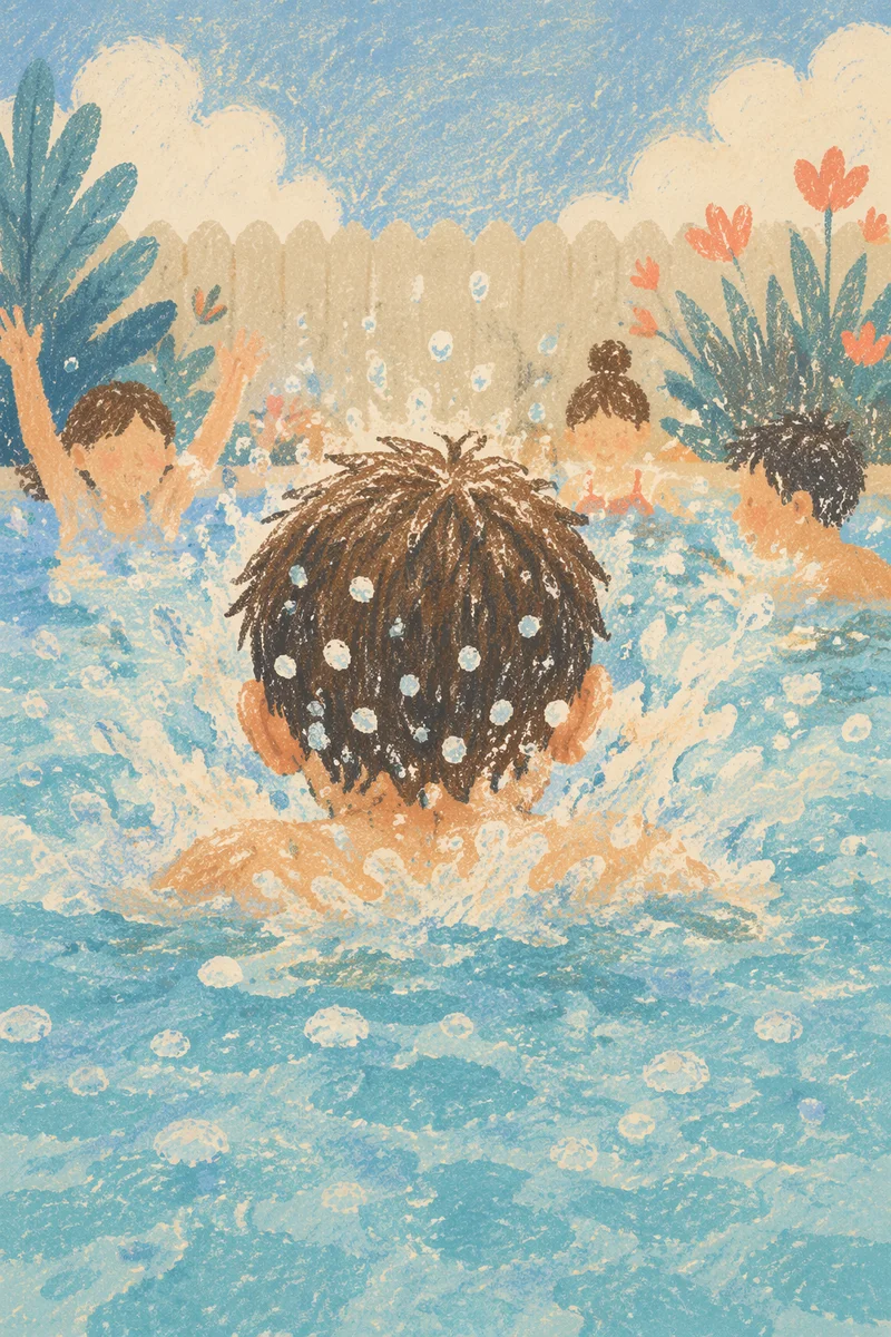 Kids Splashing at Summer Pool Party