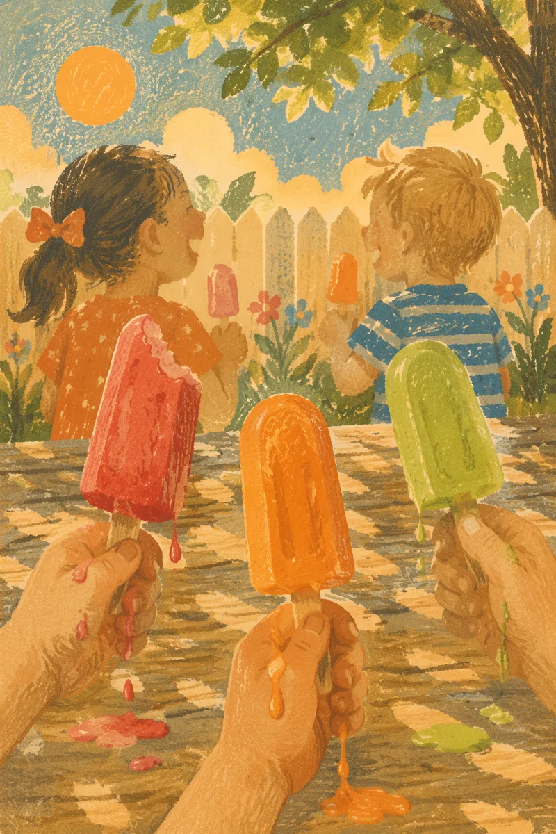 Kids Laughing with Melting Summer Popsicles