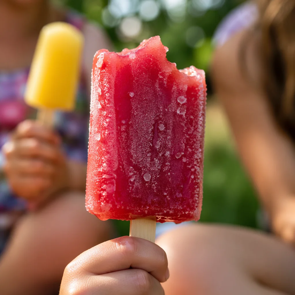 Kids Enjoying Summer Popsicles Outdoors