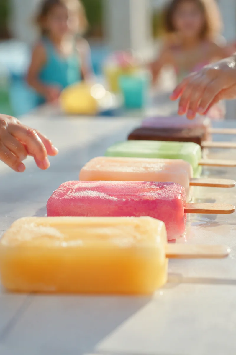 Kids Reaching for Summer Fruit Popsicles