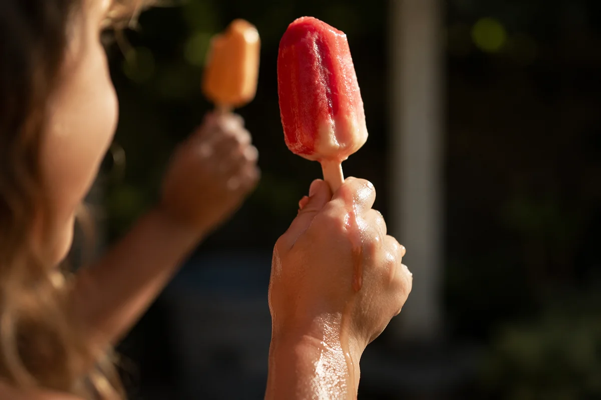 Kids Laughing with Melting Summer Popsicles
