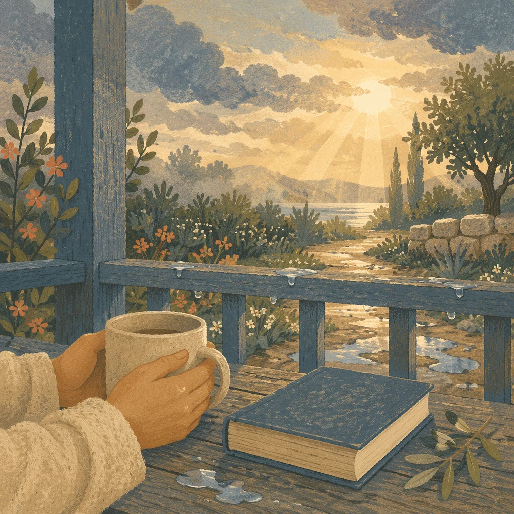 Peaceful Porch Sunrise After the Storm